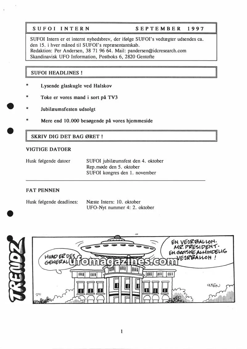Cover of SUFOI issue September 1997: SUFOI INTERN