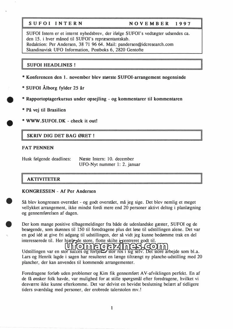 Cover of SUFOI issue 1997: SUFOI INTERN