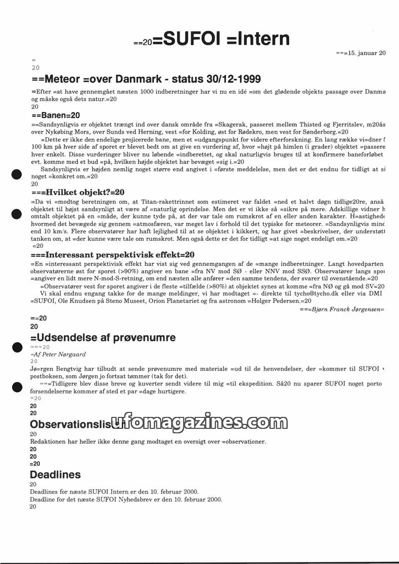 Cover of SUFOI issue 15: SUFOI Intern