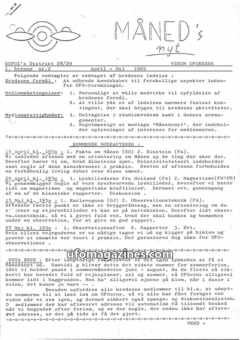 Cover of SUFOI Maneds Nyt issue nr.2: MÅNED's nyt