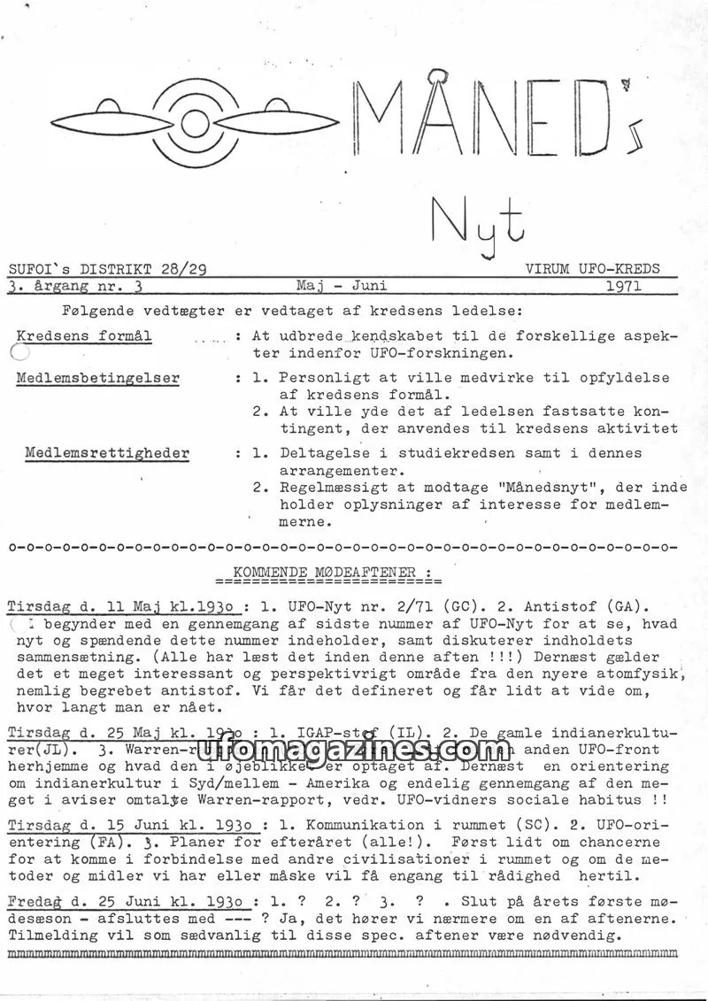 Cover of SUFOI Maneds Nyt issue 3: MÅNED NYT