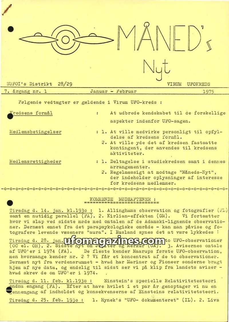 Cover of SUFOI Maneds Nyt issue 1: MÅNED's Nyt