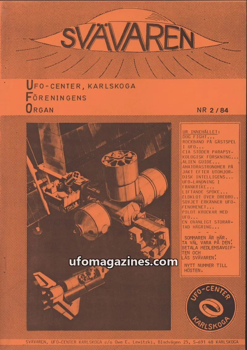 Cover of Svavaren (Karlskoga UFO Center) issue 2/84: SVAVAREN