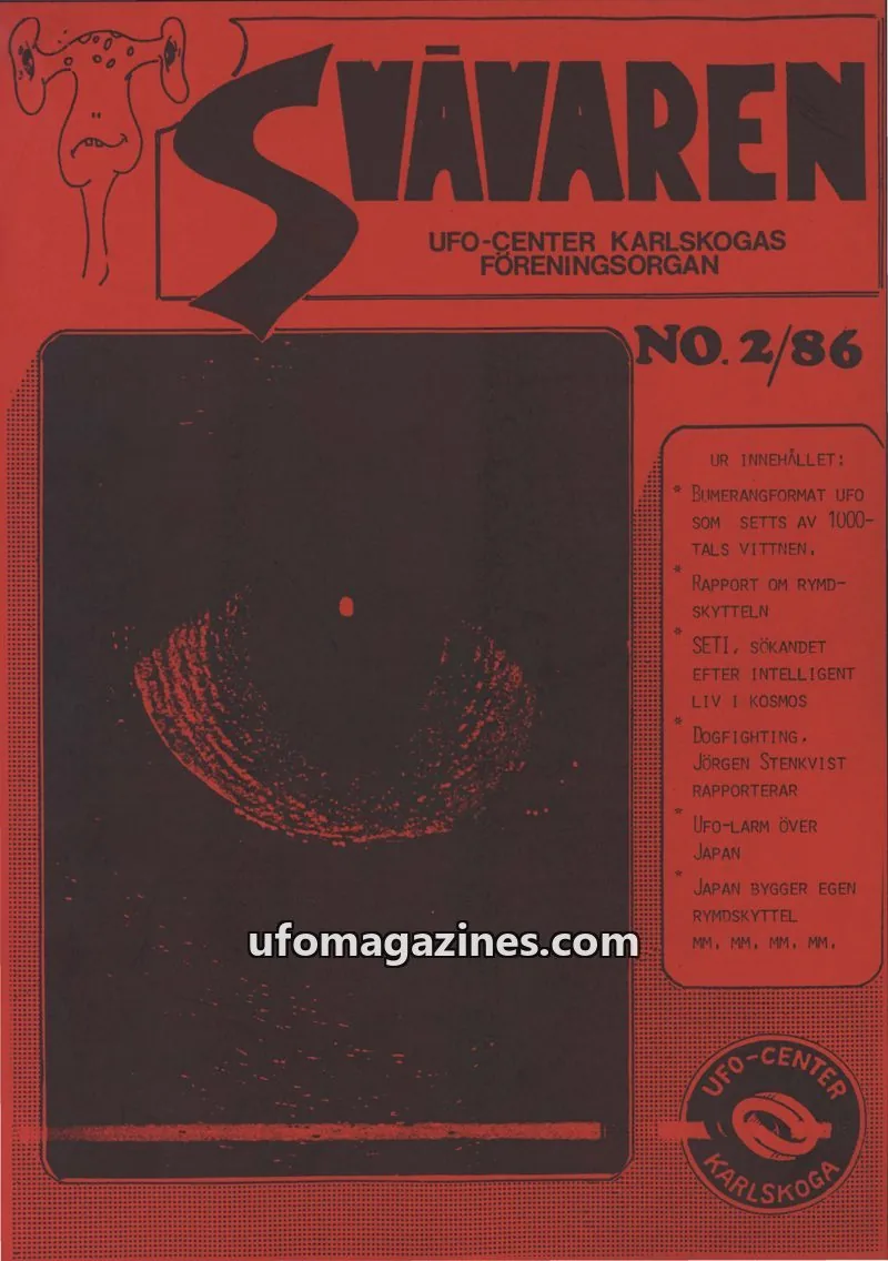 Cover of Svavaren (Karlskoga UFO Center) issue 2/86: SVÄVAREN