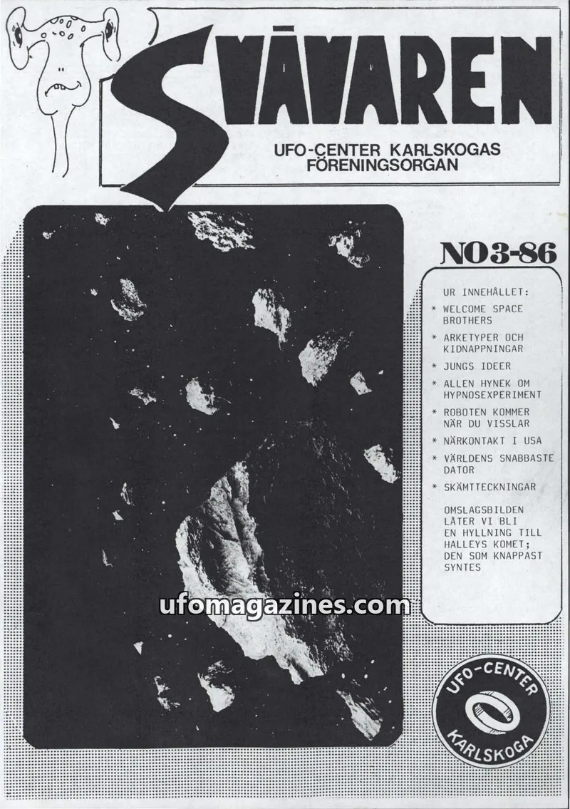 Cover of Svavaren (Karlskoga UFO Center) issue N03-86: SVÄVAREN