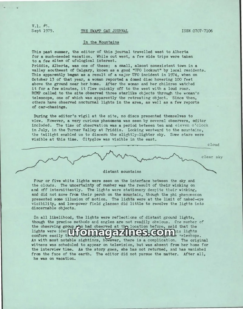 Cover of Swamp Gas Journal issue #5: THE SWAMP GAS JOURNAL