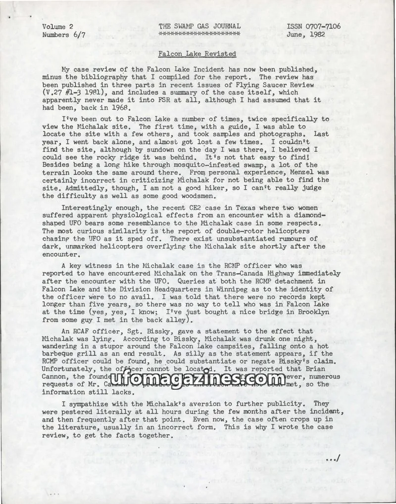 Cover of Swamp Gas Journal issue 6/7: THE SWAMP GAS JOURNAL