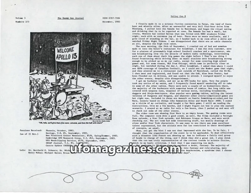 Cover of Swamp Gas Journal issue Numbers 2/3: The Swamp Gas Journal