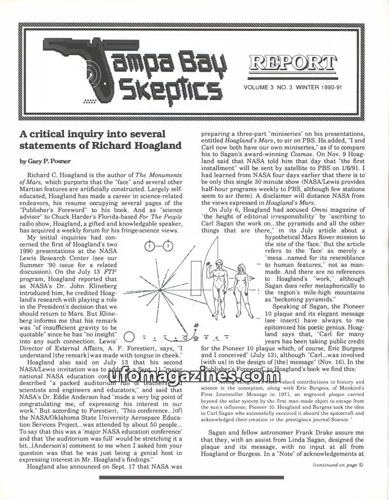 Cover of Tampa Bay Skeptics Report issue Vol. 3 No. 3: Tampa Bay Skeptics Report
