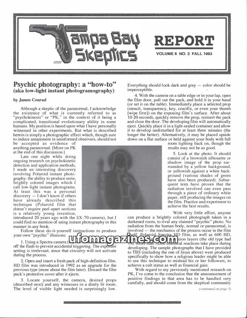 Cover of Tampa Bay Skeptics Report issue VOL. 6 NO. 2 FALL 1993: Tampa Bay Skeptics Report