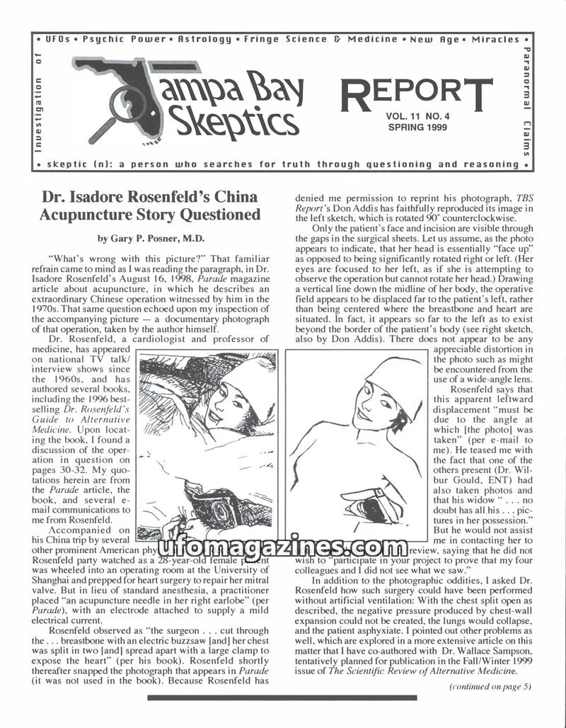 Cover of Tampa Bay Skeptics Report issue VOL. 11 NO. 4: Tampa Bay Skeptics REPORT