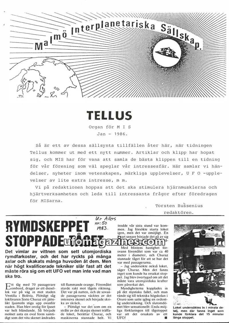 Cover of Tellus issue Jan 1986: TELLUS