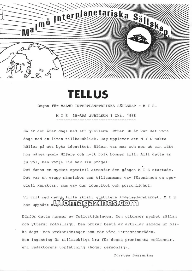 Cover of Tellus issue 30-ÅRS JUBILEUM: TELLUS