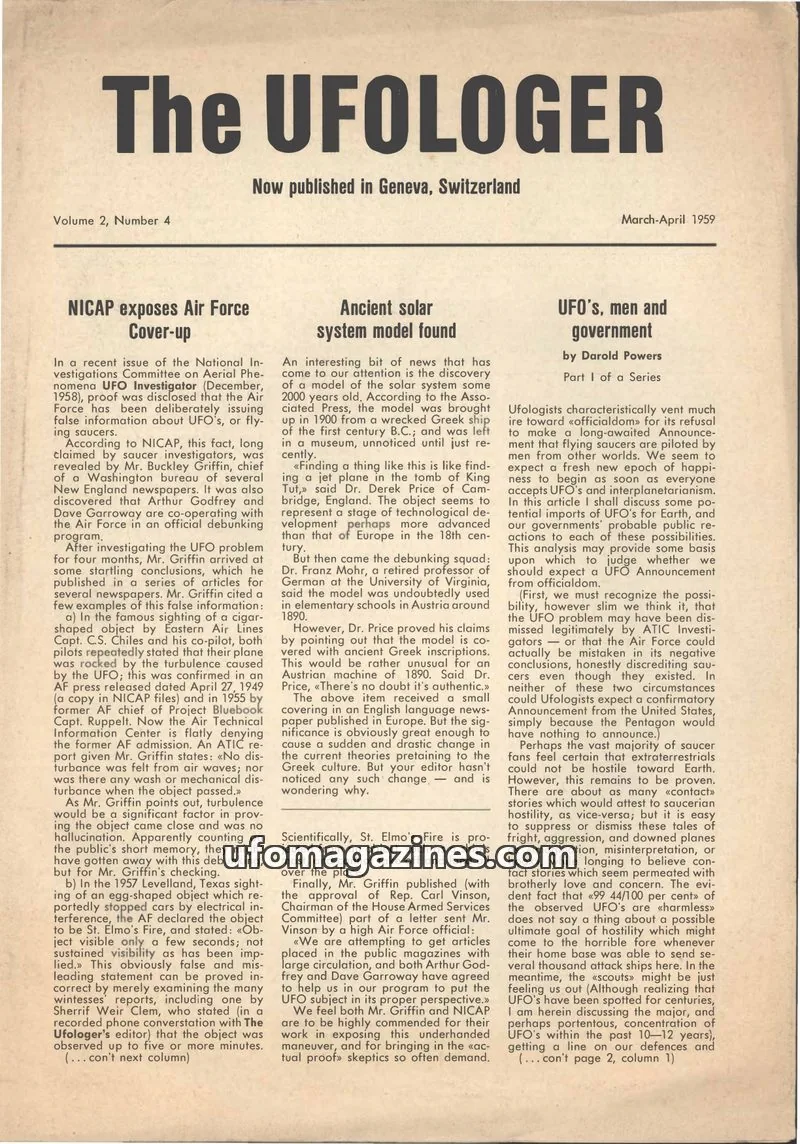 Cover of The Ufologer (Villard) issue Volume 2, Number 4: The UFOLOGER