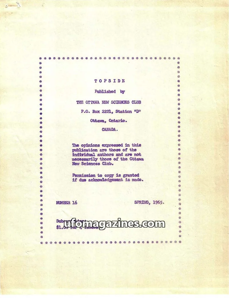Cover of Topside (Wilbert B Smith) issue 16: TOPSIDE