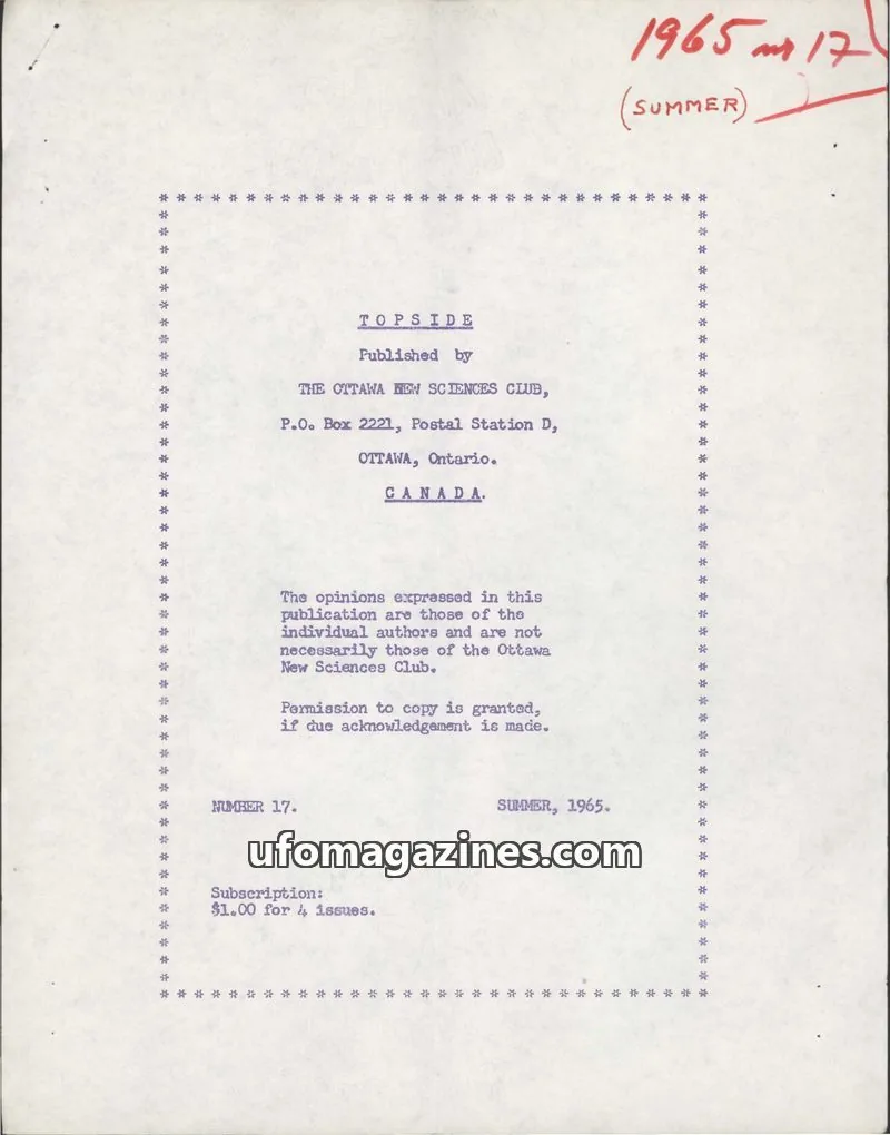 Cover of Topside (Wilbert B Smith) issue 17: Topside