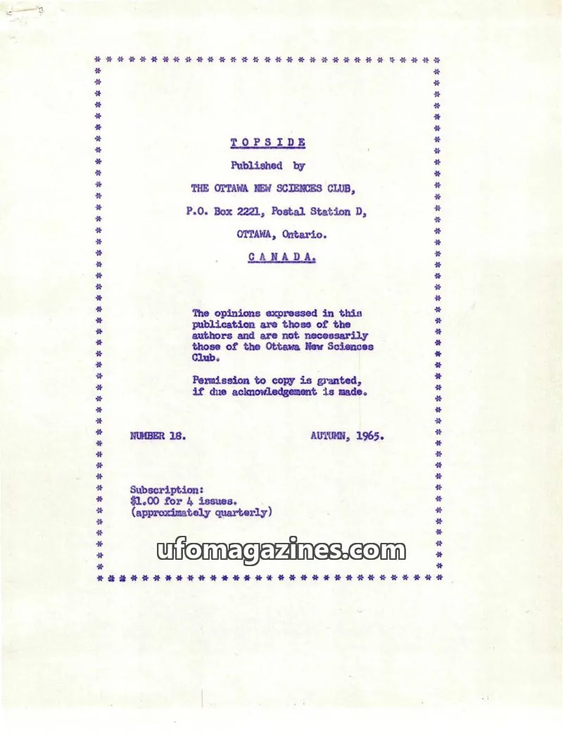 Cover of Topside (Wilbert B Smith) issue 18: TOPSIDE