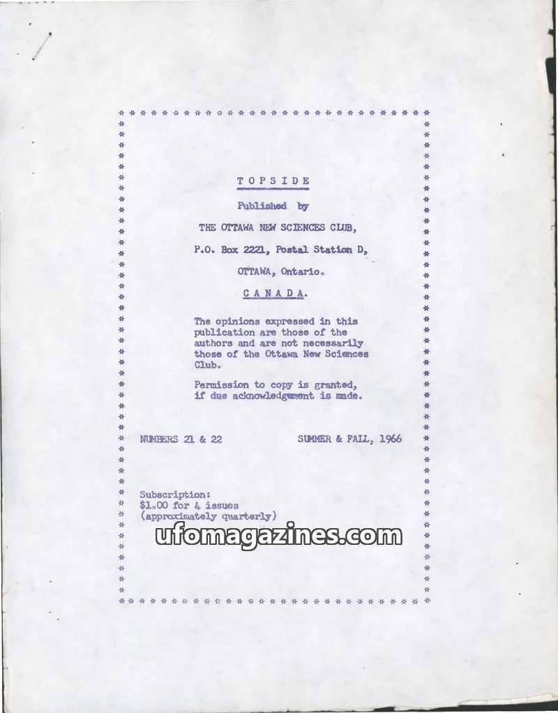 Cover of Topside (Wilbert B Smith) issue NUMBERS 21 & 22: TOPSIDE