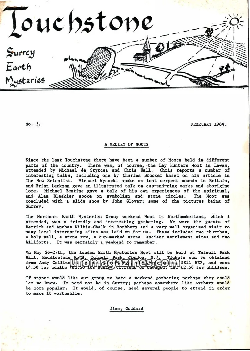 Cover of Surrey Earth Mysteries Group issue 3: Touchstone