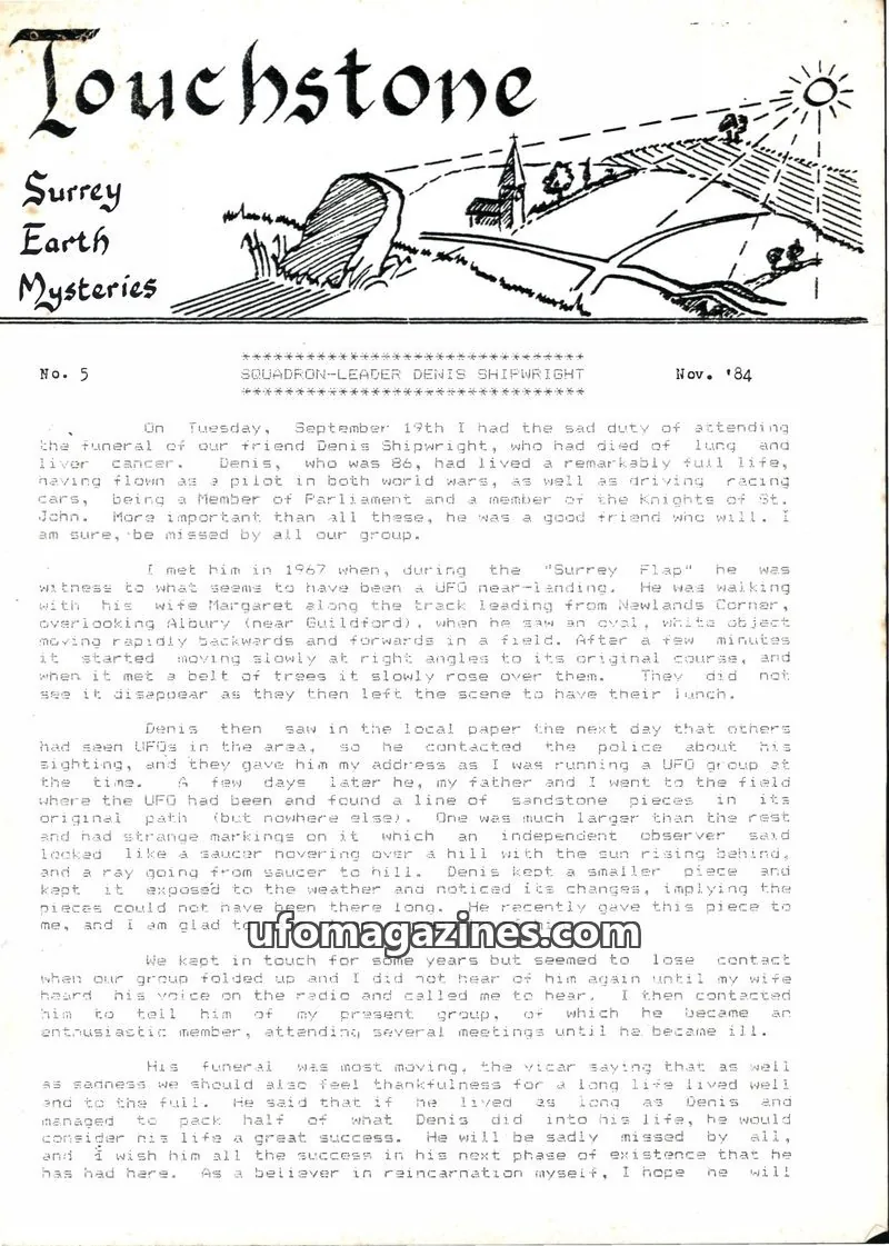 Cover of Surrey Earth Mysteries Group issue 5: Touchstone
