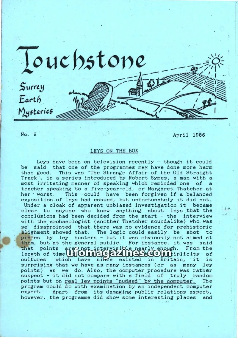 Cover of Surrey Earth Mysteries Group issue 9: Touchstone
