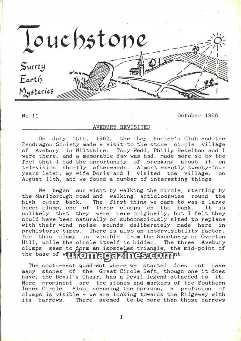 Cover of Surrey Earth Mysteries Group issue 11: Touchstone