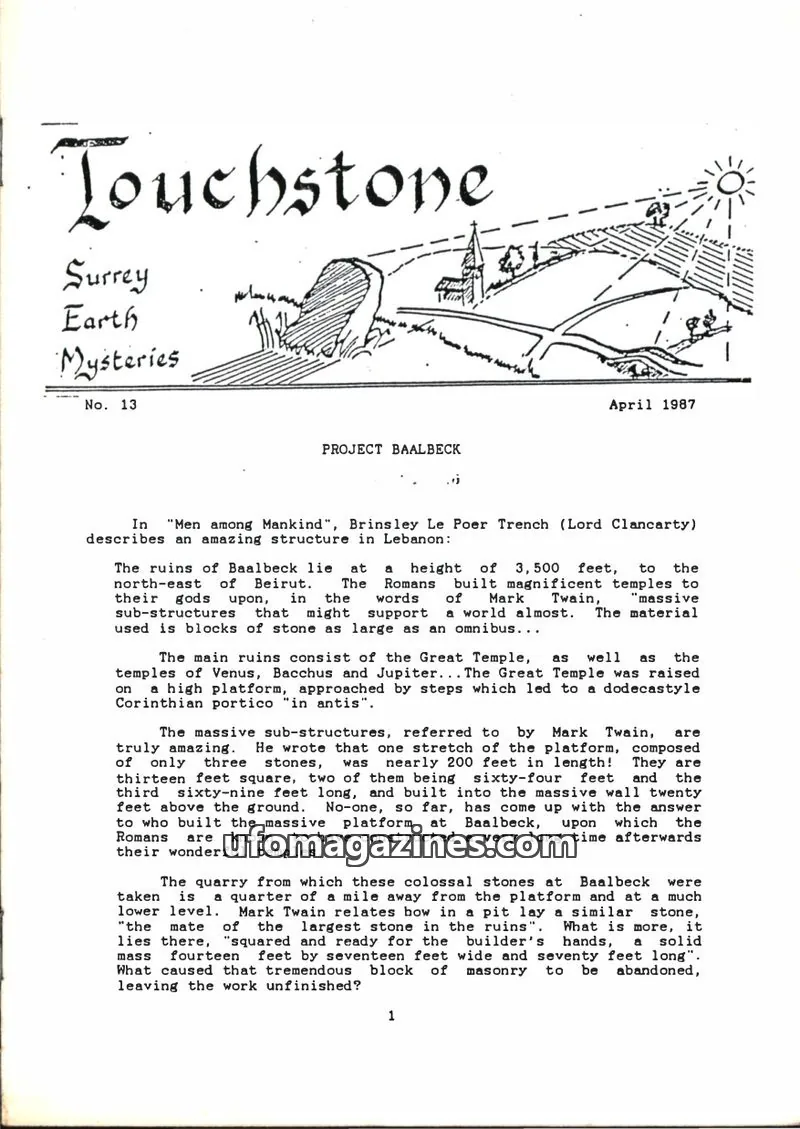 Cover of Surrey Earth Mysteries Group issue 13: Touchstone