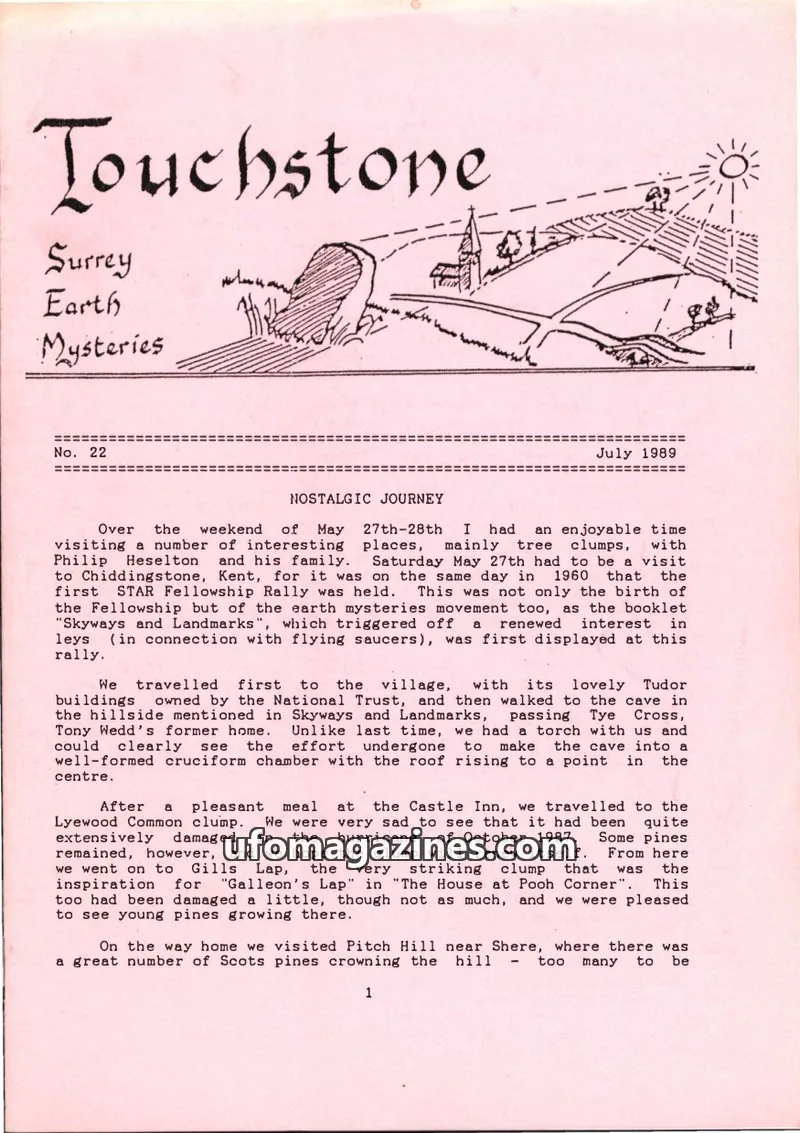 Cover of Surrey Earth Mysteries Group issue 22: Touchstone
