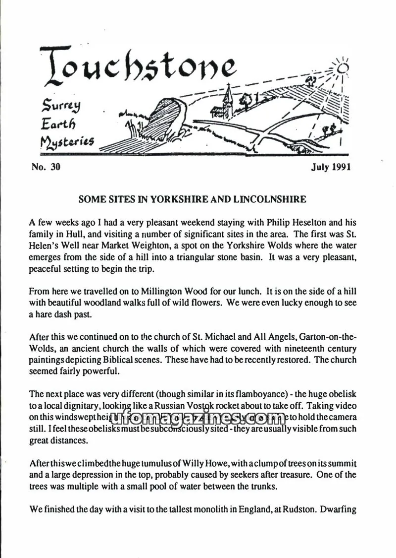 Cover of Surrey Earth Mysteries Group issue 30: Touchstone
