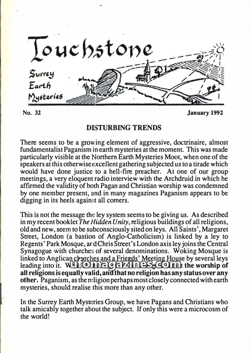 Cover of Surrey Earth Mysteries Group issue 32: Touchstone
