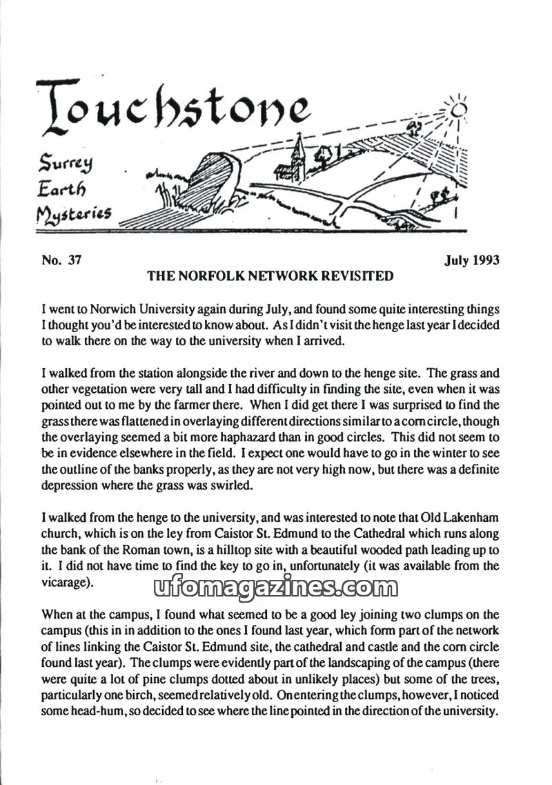 Cover of Surrey Earth Mysteries Group issue 37: Touchstone