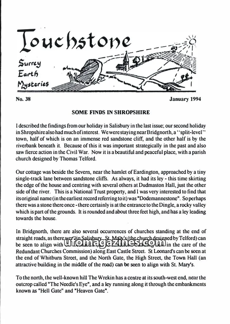 Cover of Surrey Earth Mysteries Group issue 38: Touchstone