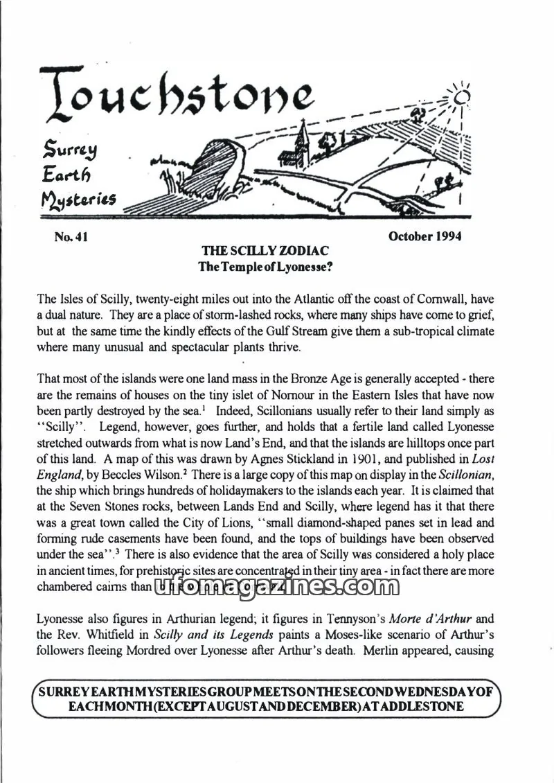Cover of Surrey Earth Mysteries Group issue No. 41: Touchstone