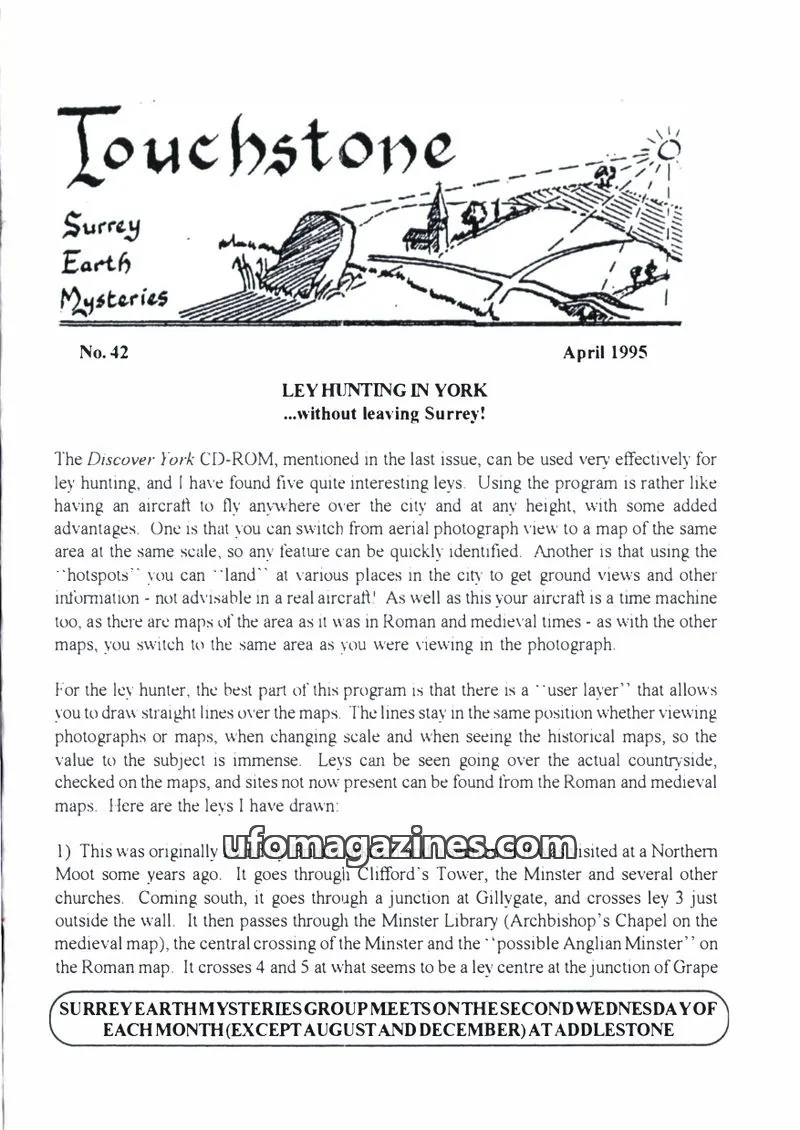 Cover of Surrey Earth Mysteries Group issue No. 42: Touchstone