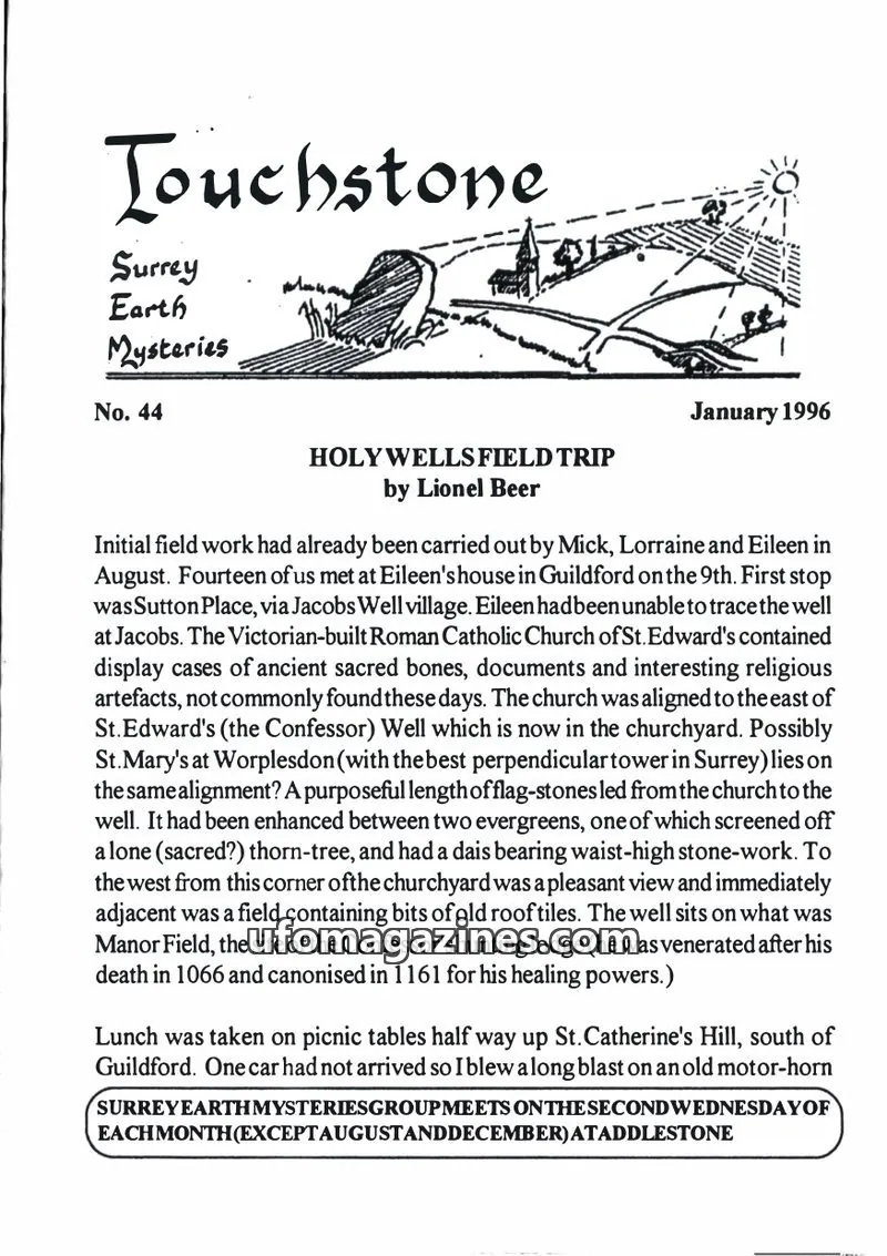 Cover of Surrey Earth Mysteries Group issue 44: Touchstone