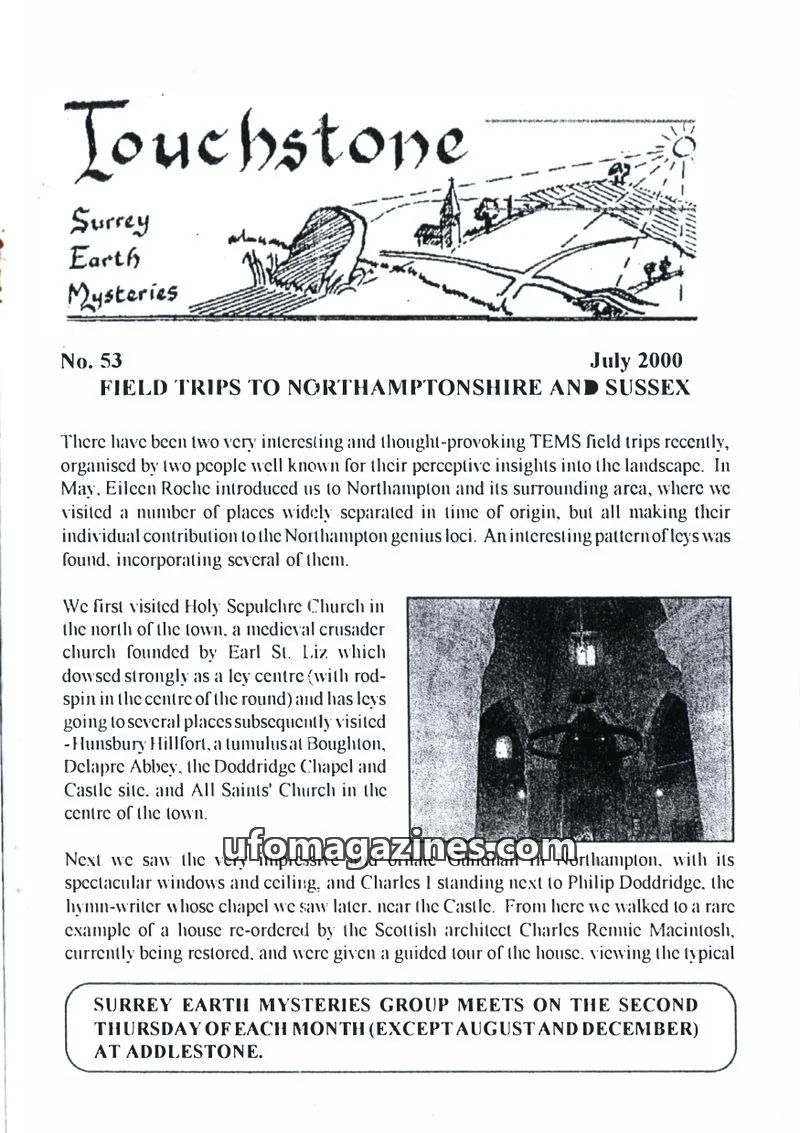 Cover of Surrey Earth Mysteries Group issue No. 53: Touchstone