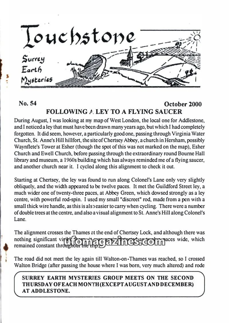 Cover of Surrey Earth Mysteries Group issue No. 54: Touchstone
