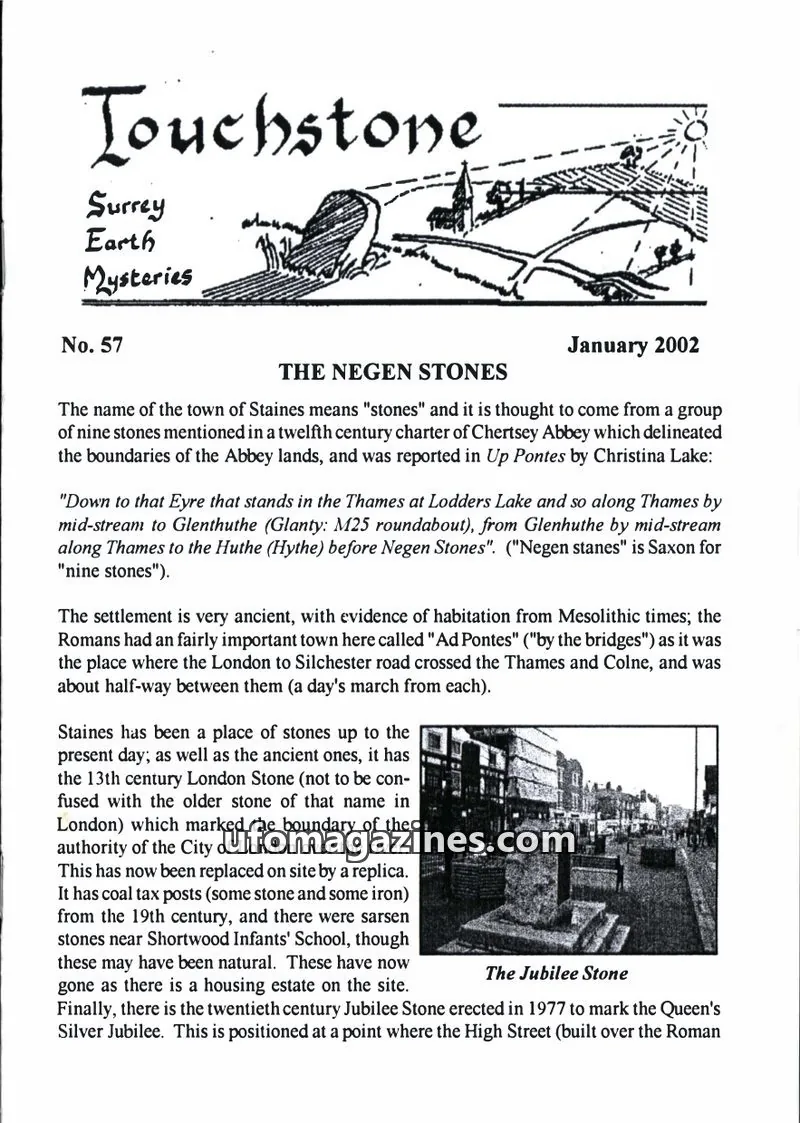 Cover of Surrey Earth Mysteries Group issue 57: Touchstone