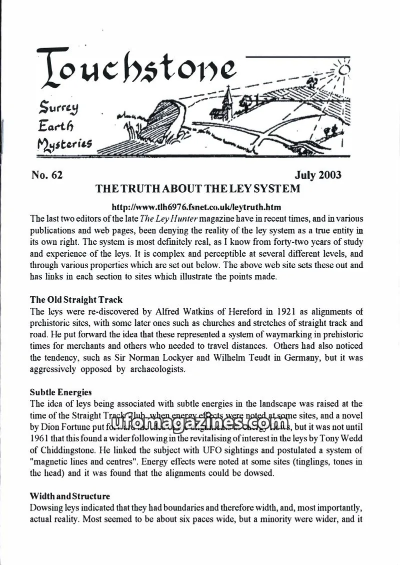 Cover of Surrey Earth Mysteries Group issue 62: Touchstone