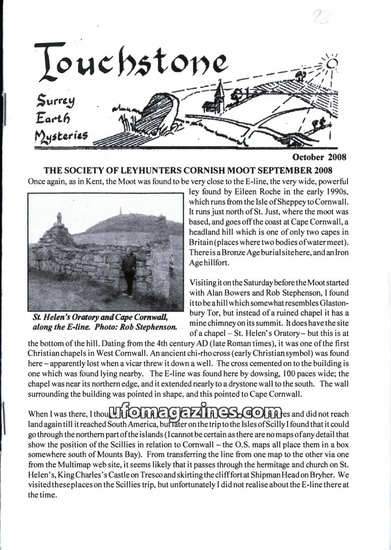 Cover of Surrey Earth Mysteries Group issue October 2008: Touchstone