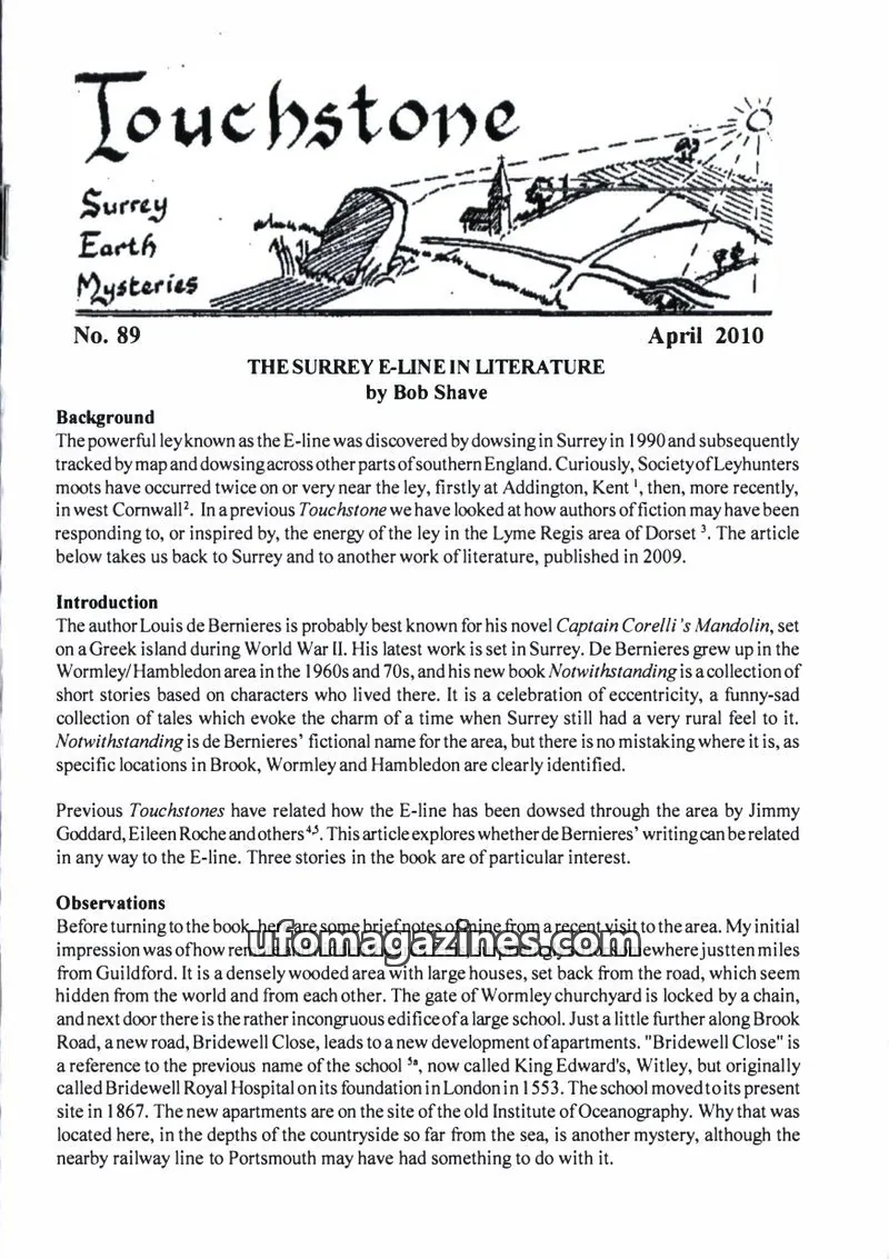 Cover of Surrey Earth Mysteries Group issue No. 89: Touchstone