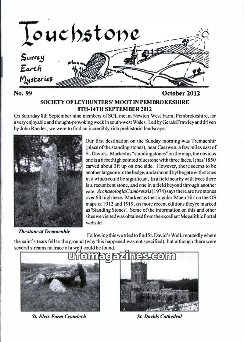 Cover of Surrey Earth Mysteries Group issue No. 99: Touchstone