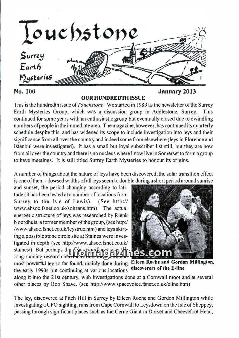 Cover of Surrey Earth Mysteries Group issue 100: Touchstone