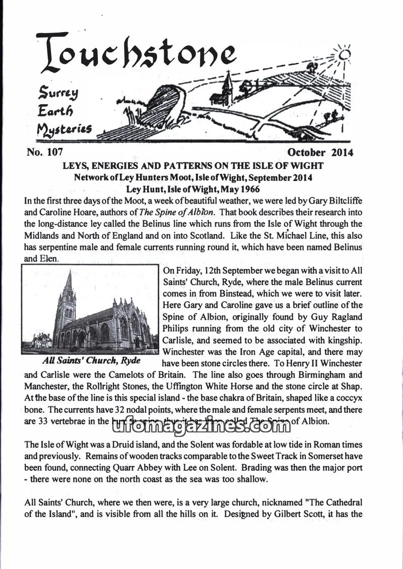 Cover of Surrey Earth Mysteries Group issue No. 107: Touchstone