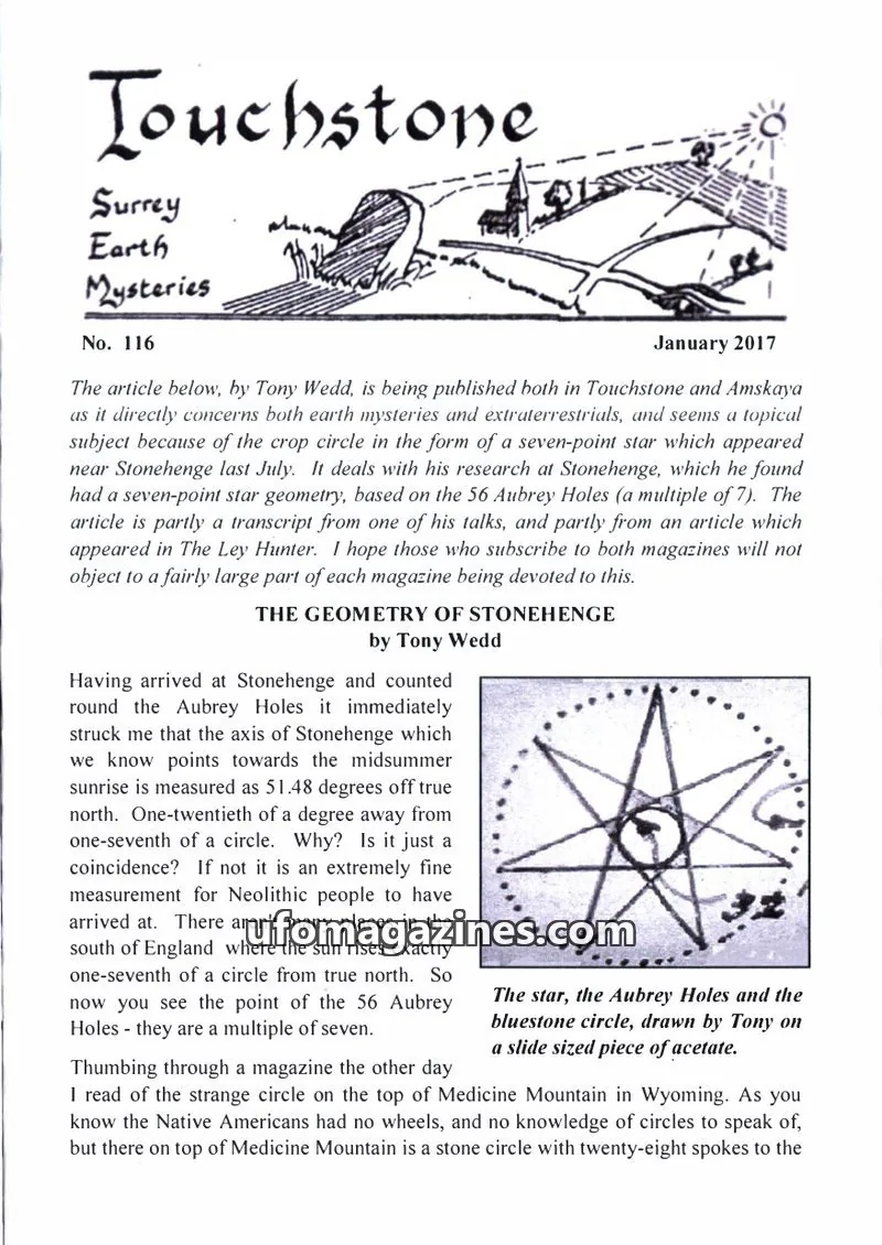 Cover of Surrey Earth Mysteries Group issue No. 116: Touchstone