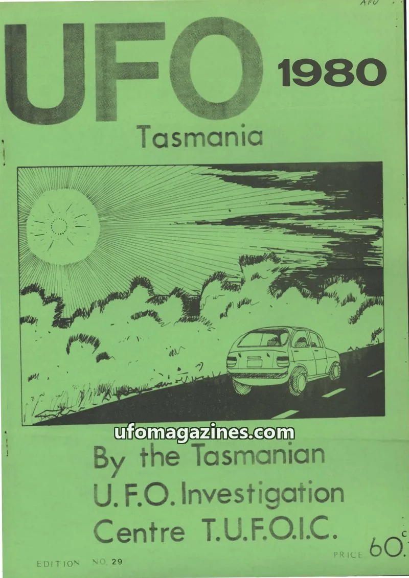 Cover of TUFOIC Newsletter issue 29: UFO Tasmania