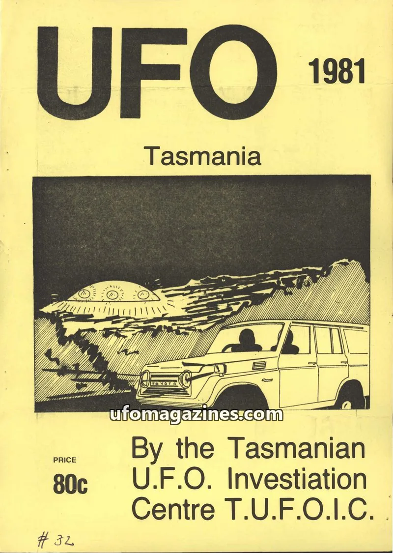 Cover of TUFOIC Newsletter issue 32: UFO Tasmania