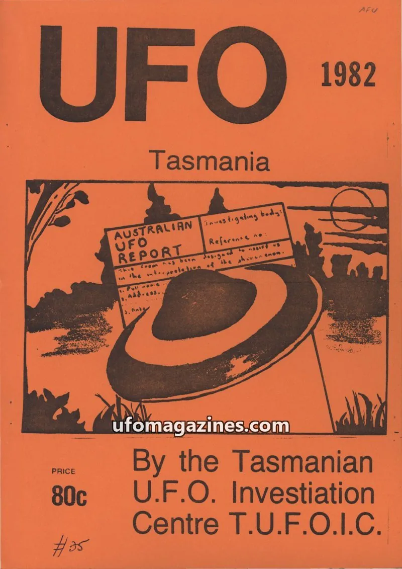 Cover of TUFOIC issue 35: UFO Tasmania