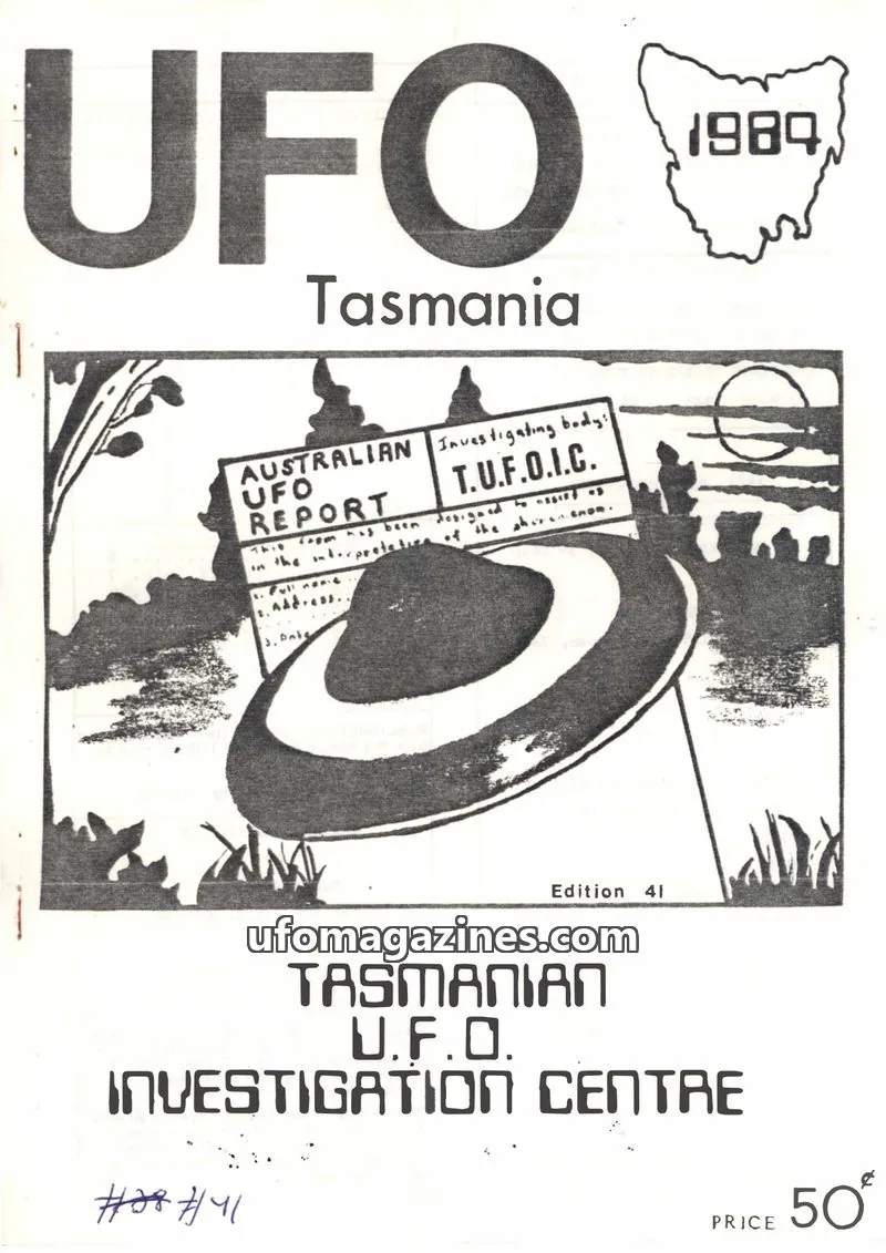 Cover of TUFOIC issue 41: UFO Tasmania