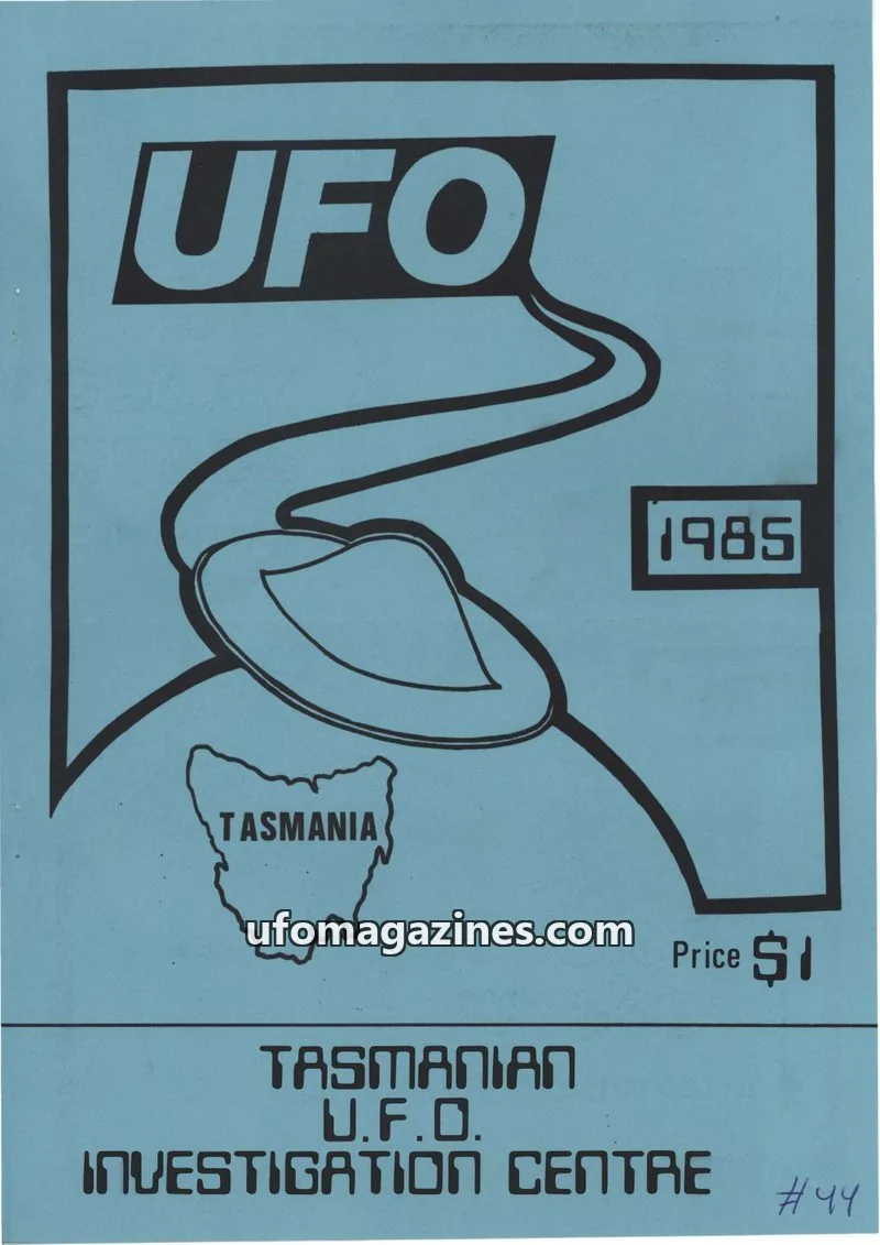 Cover of TUFOIC Newsletter issue 44: UFO Tasmania